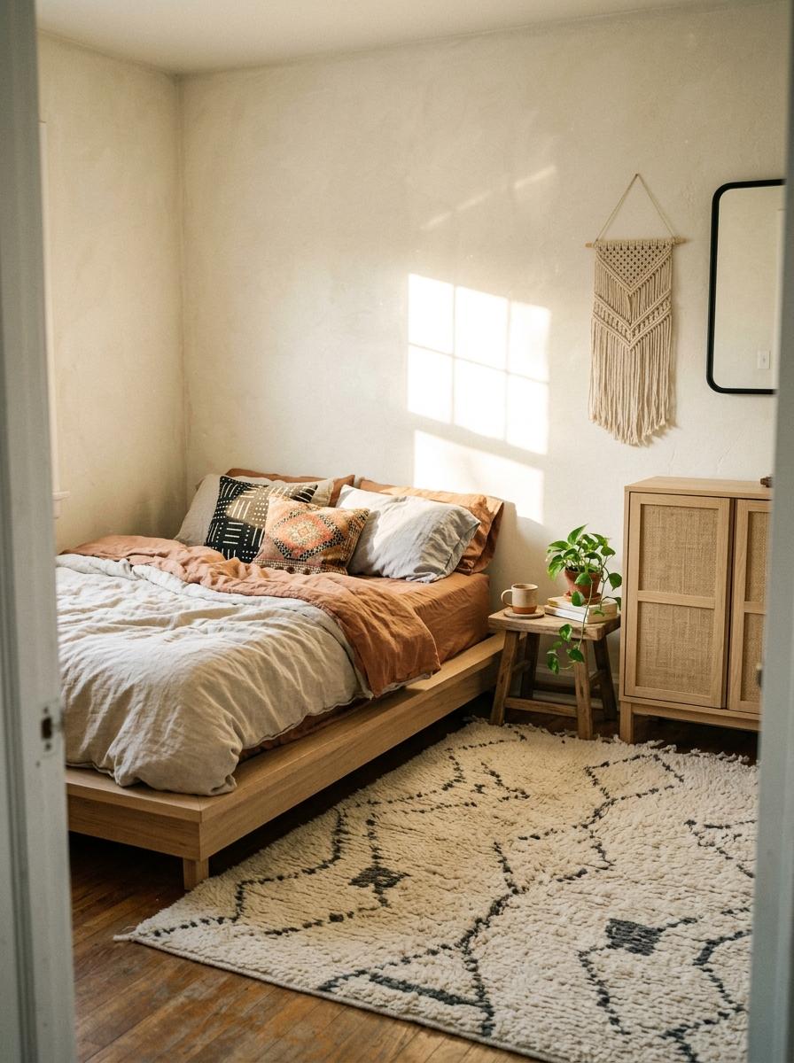 The Essence Of Boho Meets Japandi In The Bedroom