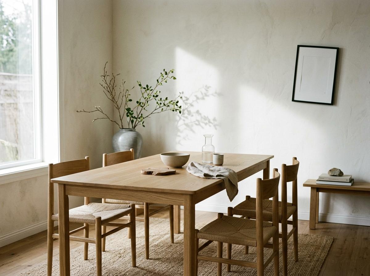The Essence Of Minimalism In A Japandi Dining Room