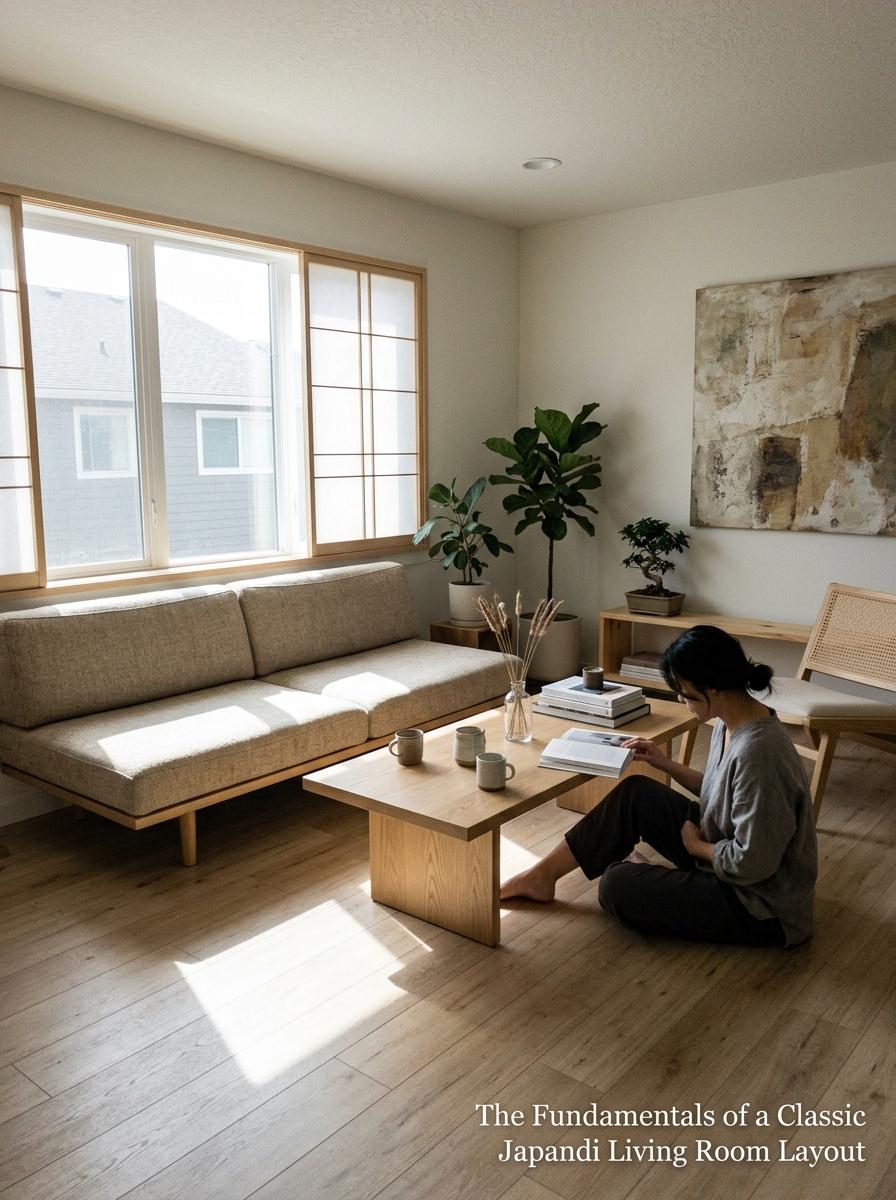 The Fundamentals Of A Classic Japandi Living Room Layout
