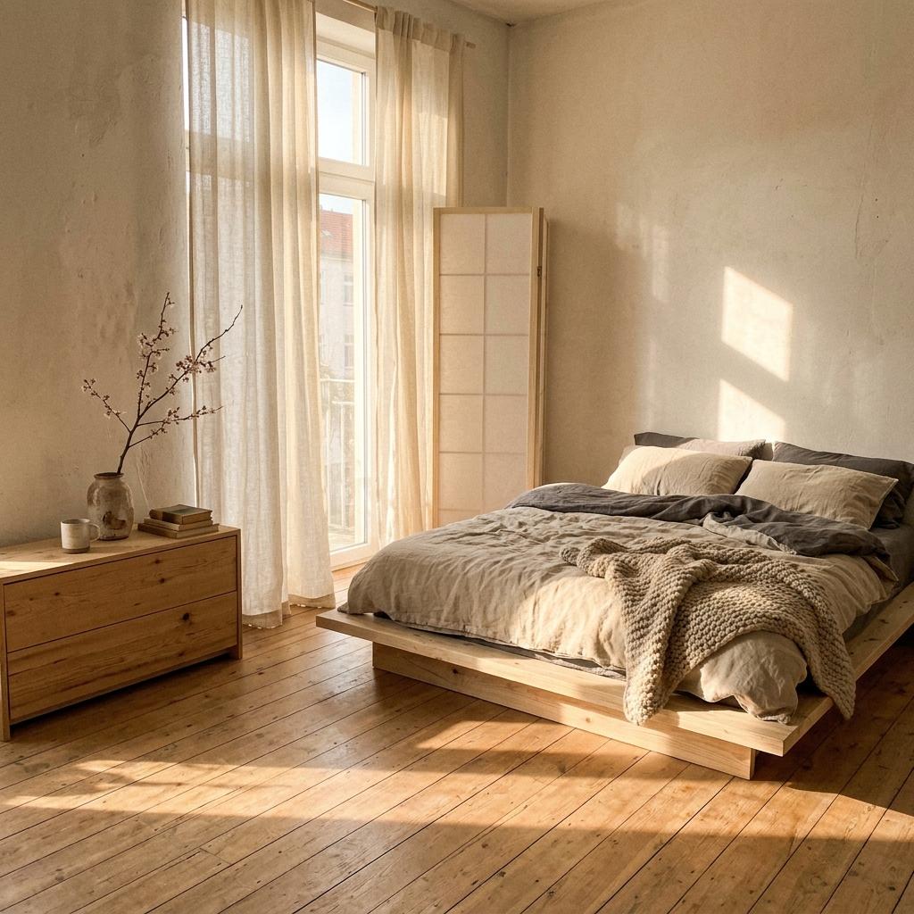 The Impact Of Natural Light On A Rustic Japandi Bedroom