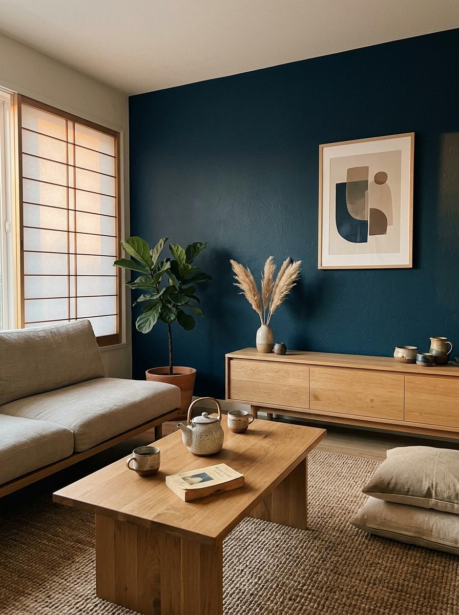 The Impact Of Using Deep Midnight Blue In Japandi Interiors