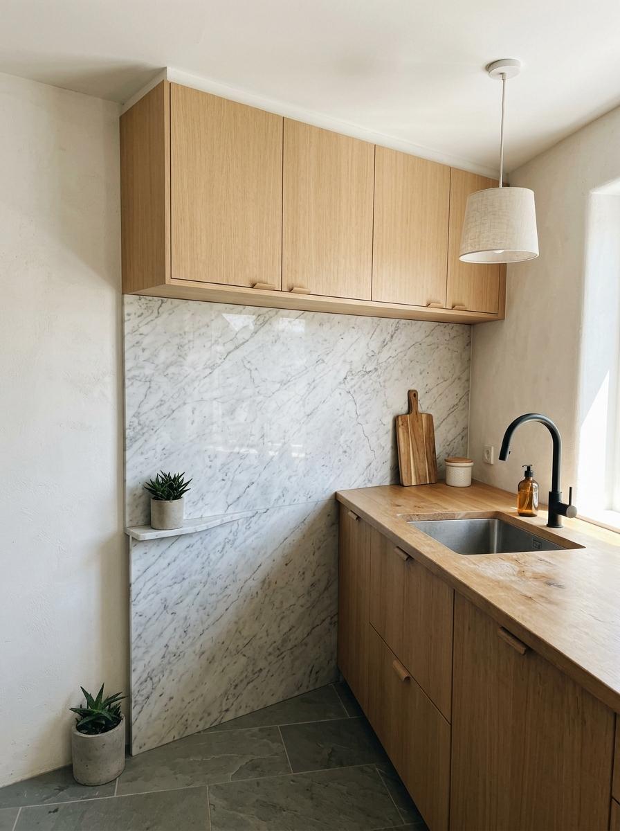 The Lasting Appeal Of Marble In Japandi Kitchen Backsplashes