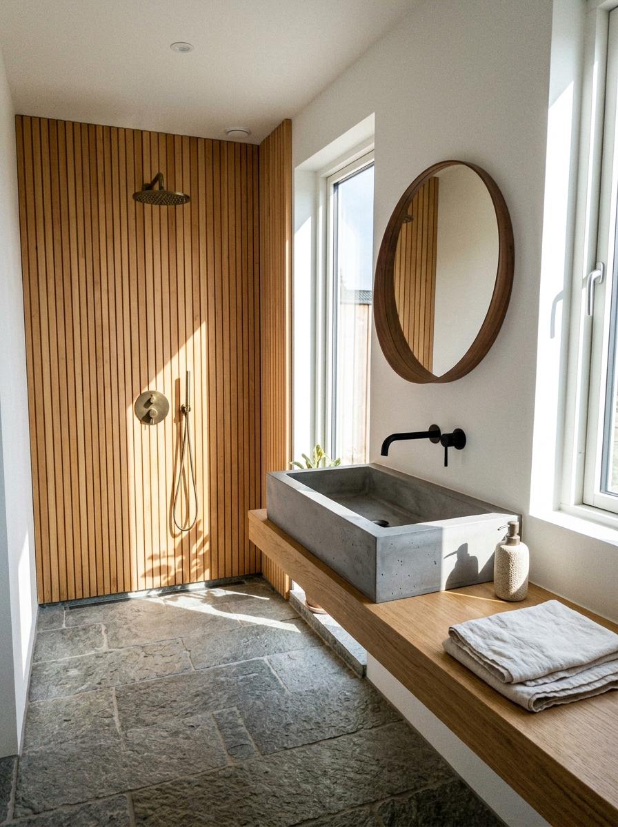 The Minimalist Aesthetic Of A Contemporary Japandi Bathroom