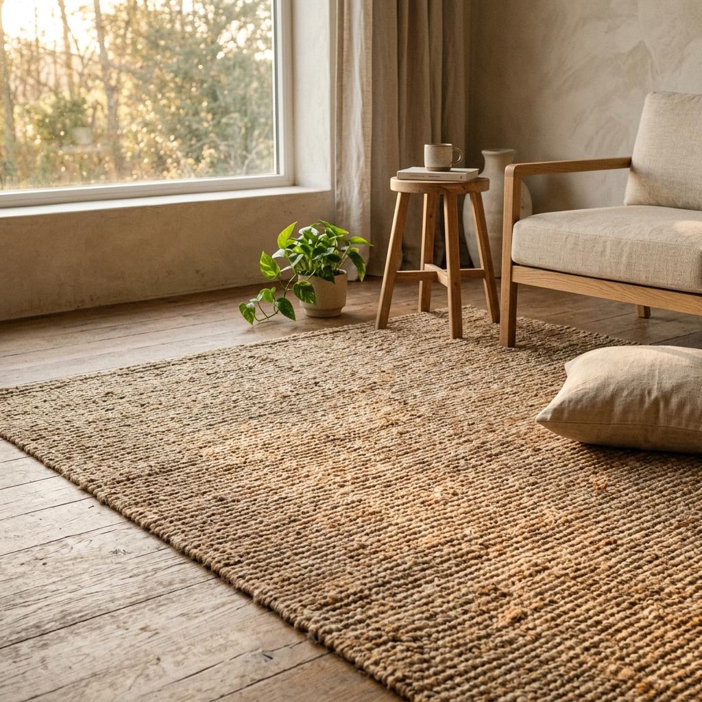 The Quiet Elegance Of A Natural Fiber Japandi Living Room Rug