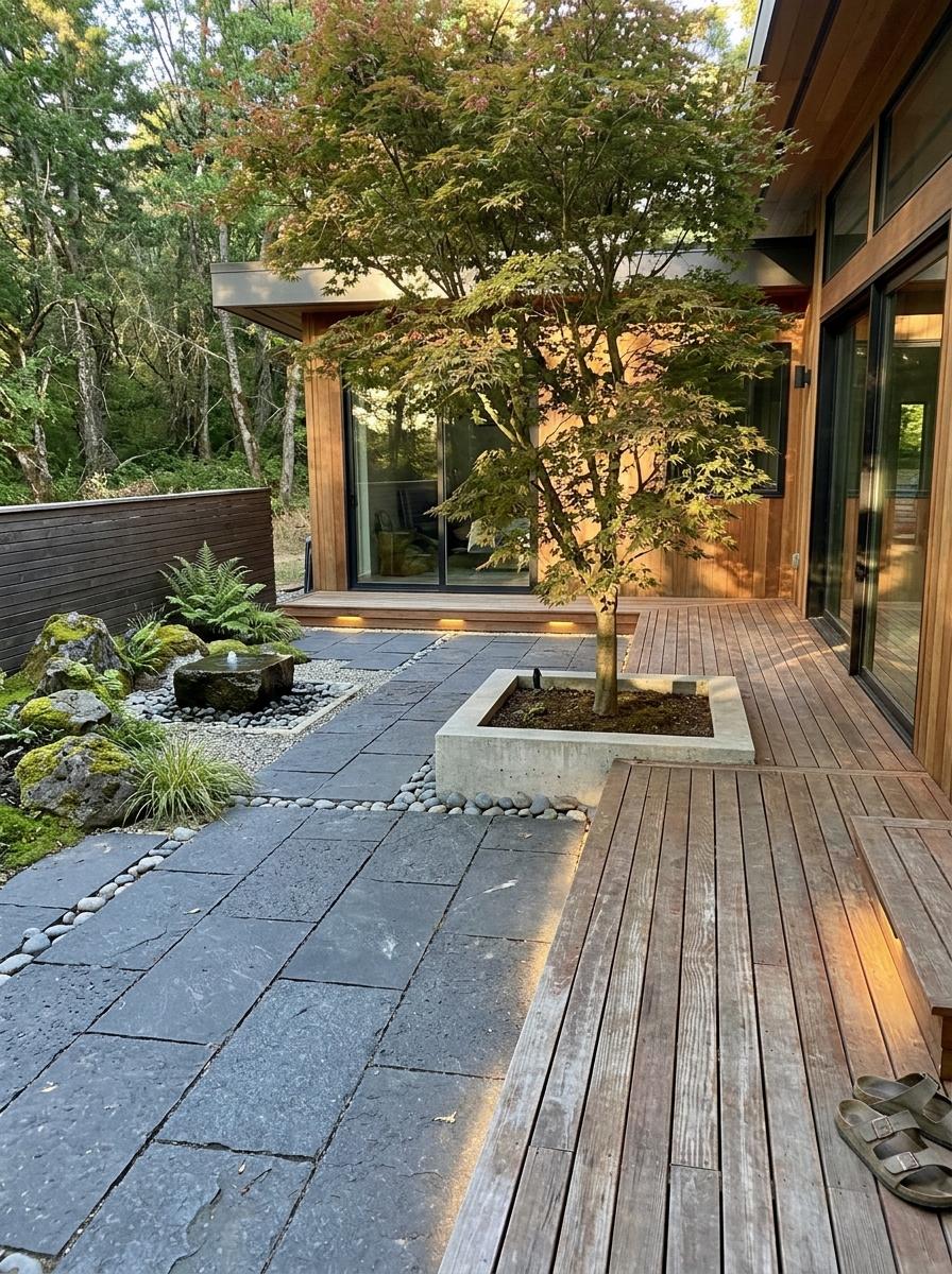 This Contemporary Patio Showcases Elegant Japandi Garden Features