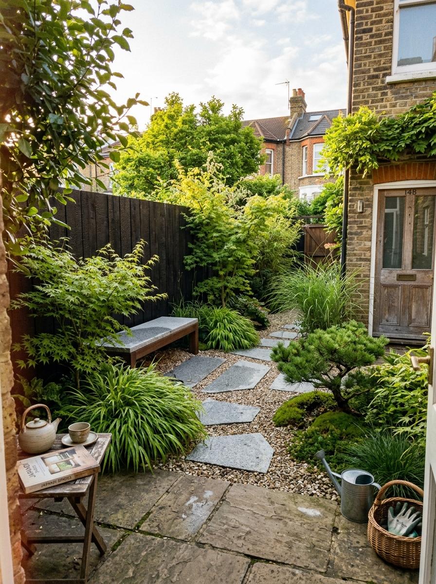 This Cozy Patio Showcases A Small Japandi Garden Style