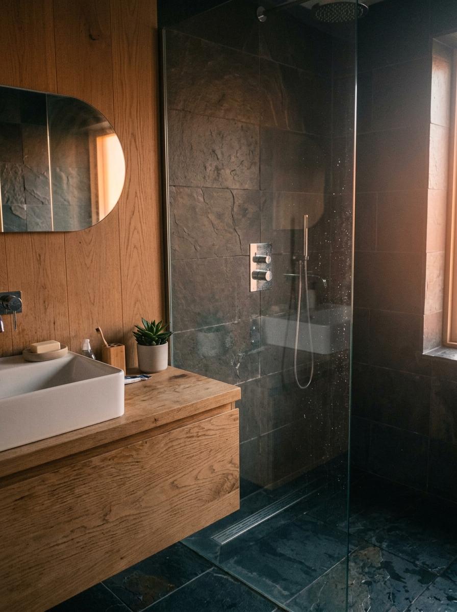 This Cozy Residence Showcases A Stunning Minimalist Japandi Bathroom