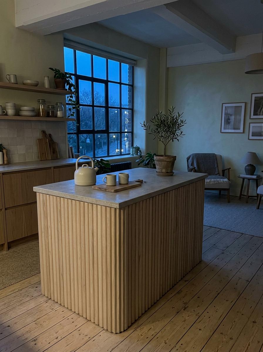 This Eco Friendly Apartment Features A Japandi Kitchen Island