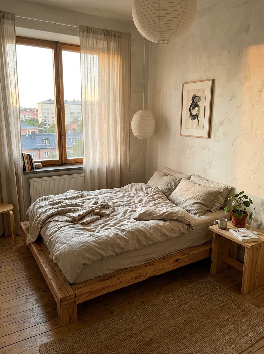 This Eco-Friendly Apartment Features A Quiet Japandi Bedroom