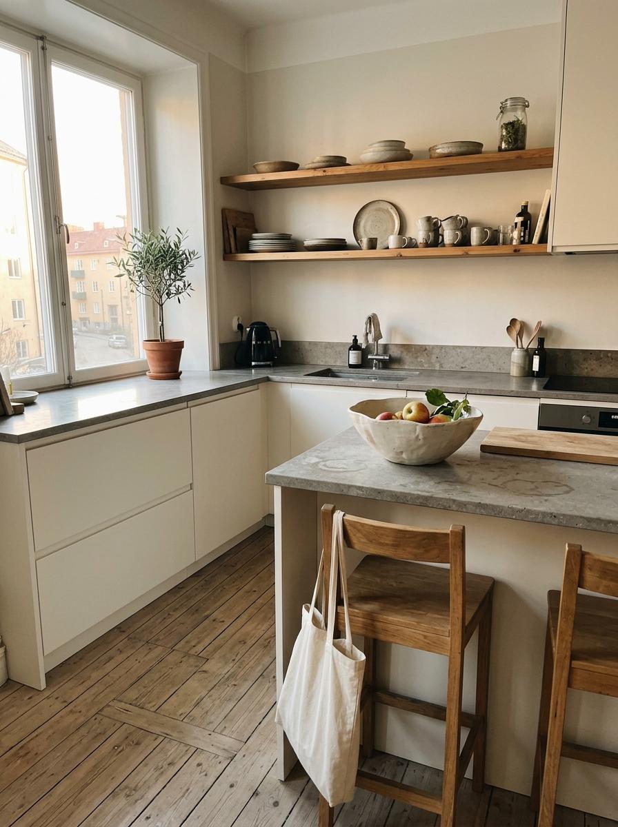 This Eco Friendly Apartment Features A White Japandi Kitchen