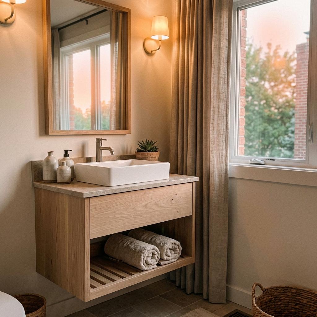 This Elegant Residence Showcases A Japandi Guest Bathroom