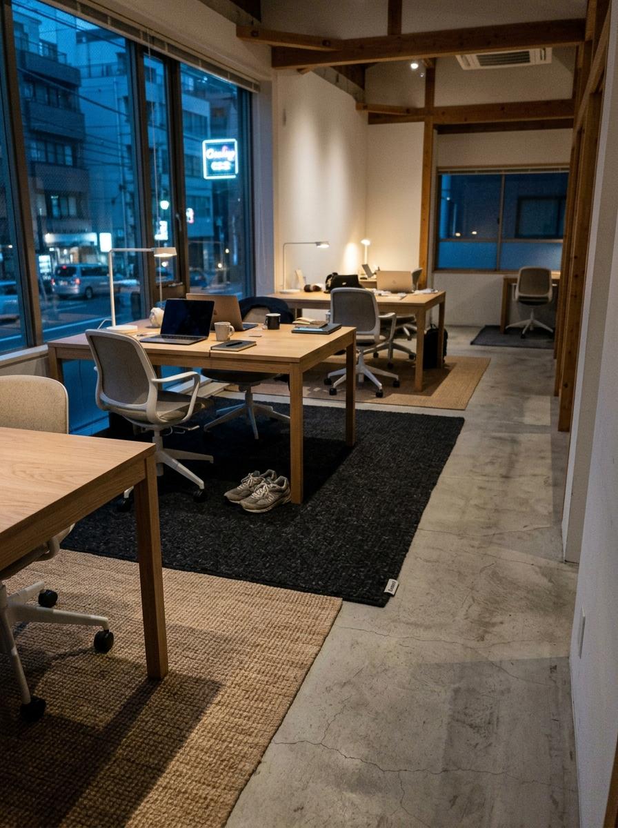 This Quiet Workplace Showcases Minimalist Japandi Office Rugs