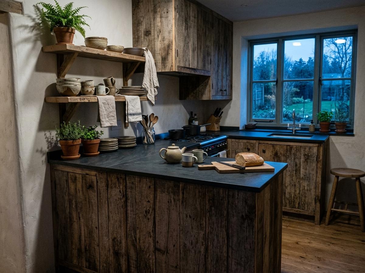 This Reclaimed Wood Space Is A Sustainable Japandi Kitchen Oasis