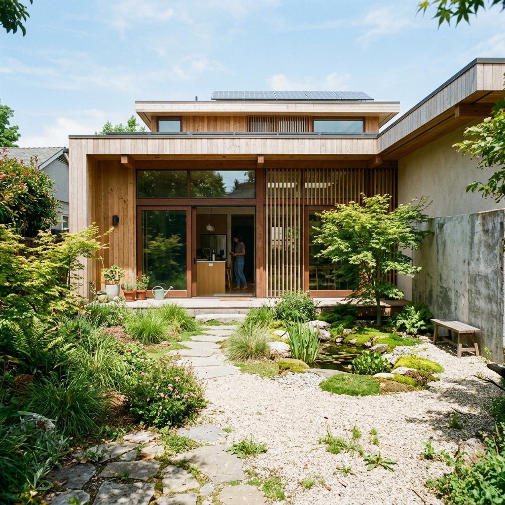 This Sustainable Home Showcases A Beautiful Japandi Courtyard Design