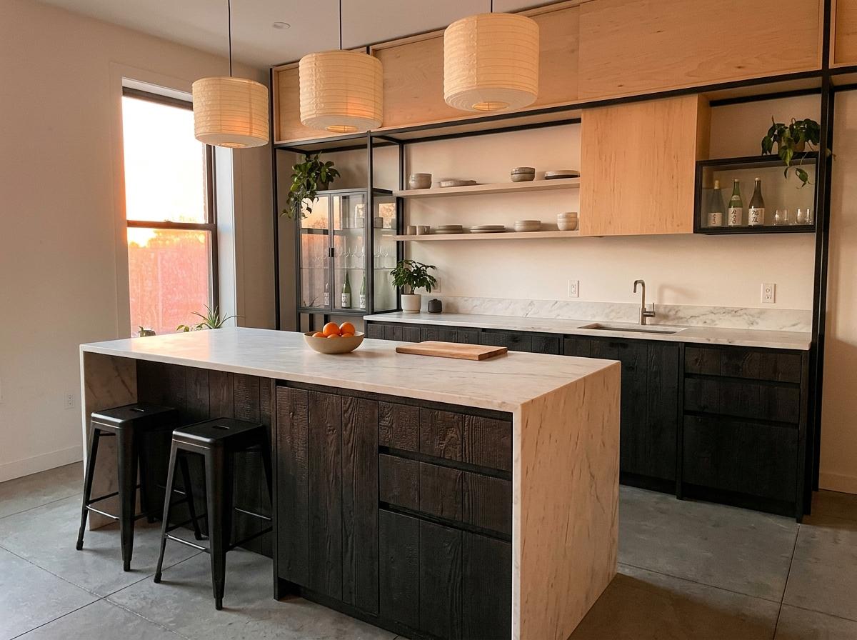 Timeless Beauty Found In This Luxury Japandi Kitchen Layout