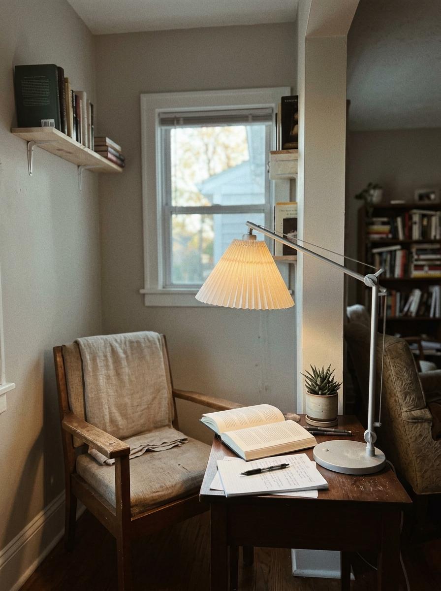 Transform A Reading Nook With Japandi Office Lighting