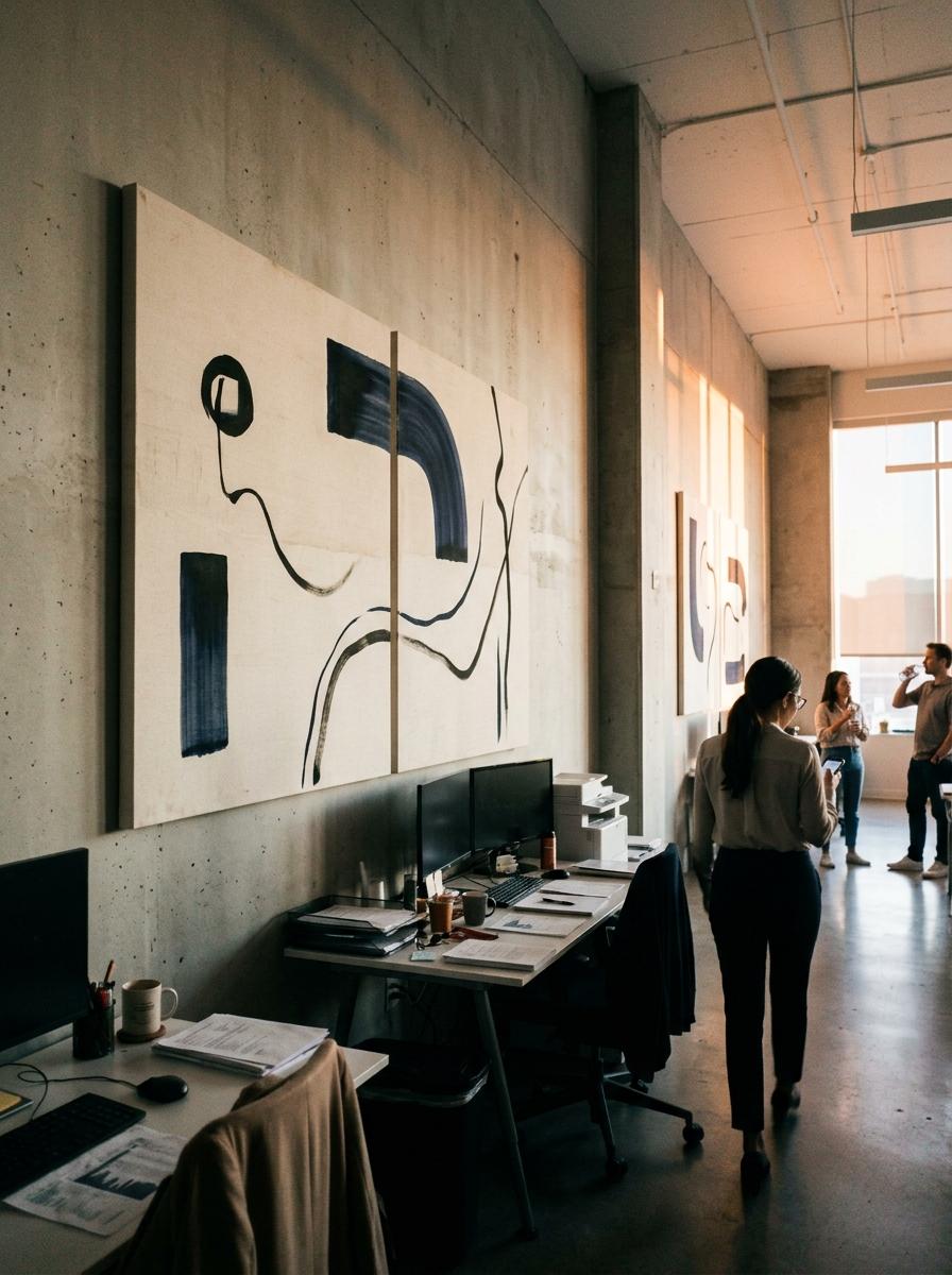 Transform Your Commercial Space With Bold Japandi Office Wall Art