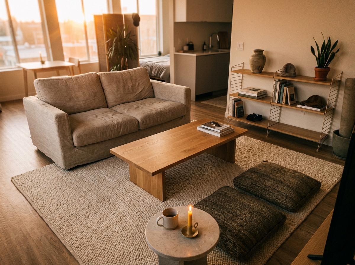 Transform Your Studio Into A Small Japandi Living Room