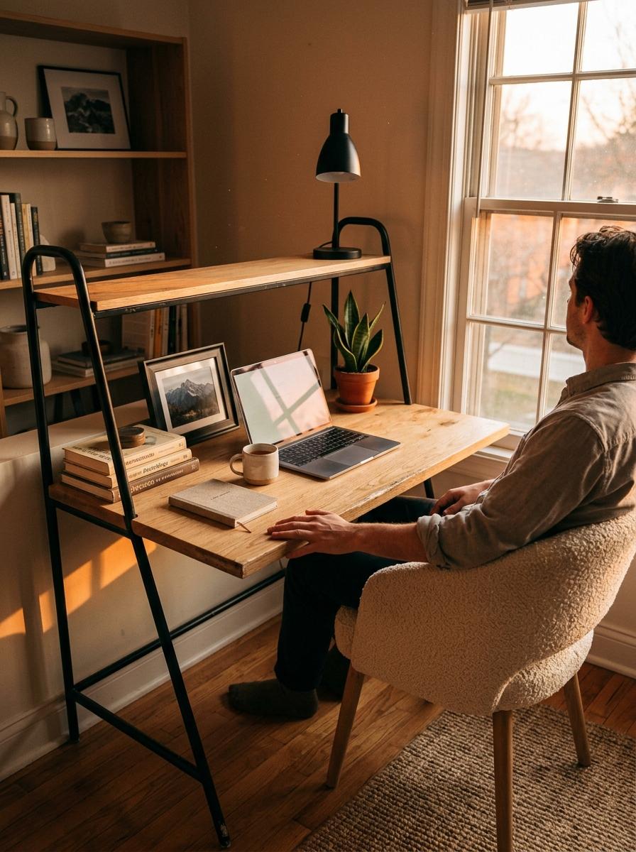 Transform Your Workspace With A Modern Japandi Office Layout