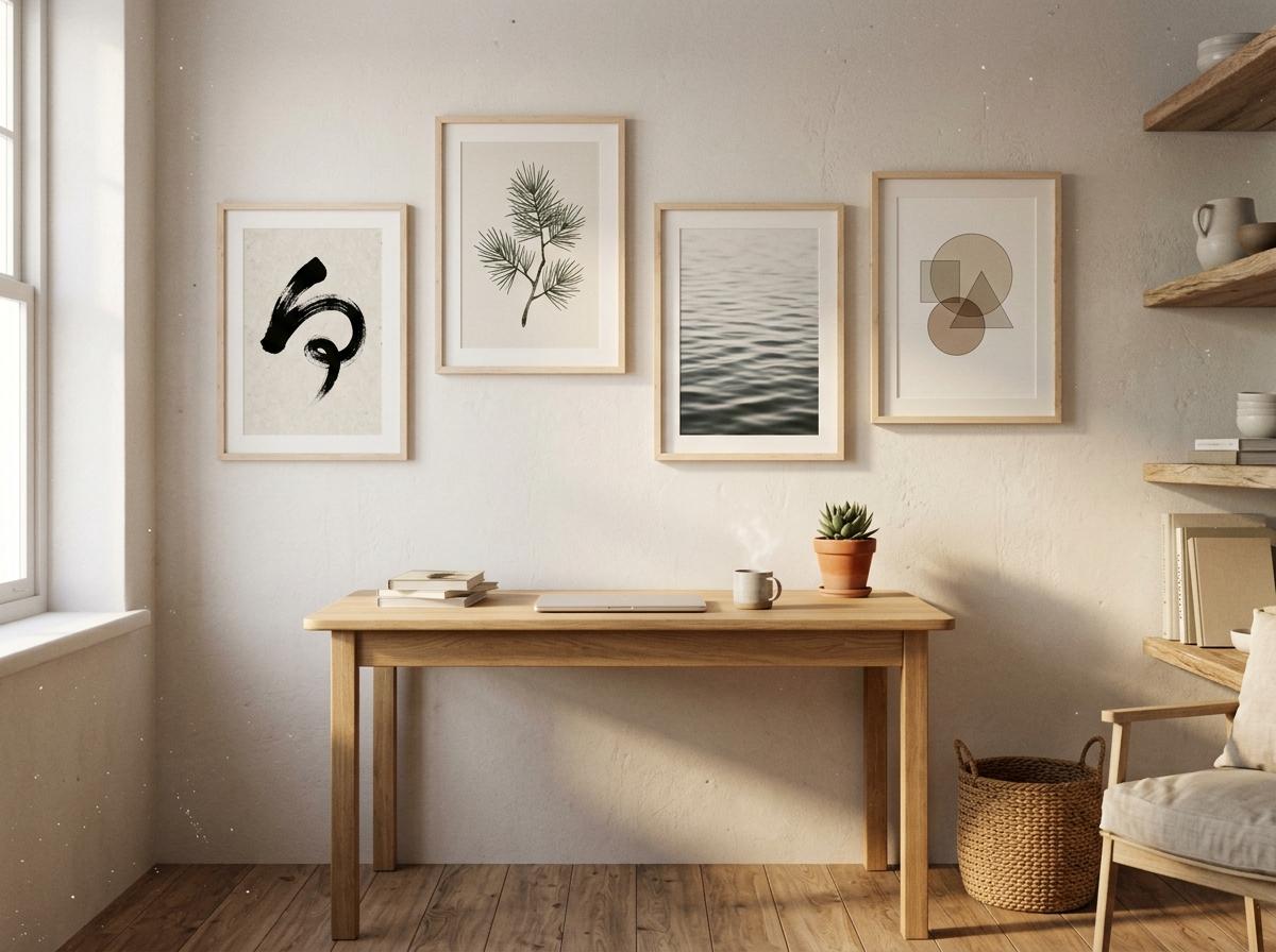 Transform Your Workspace With Minimalist Japandi Office Wall Art