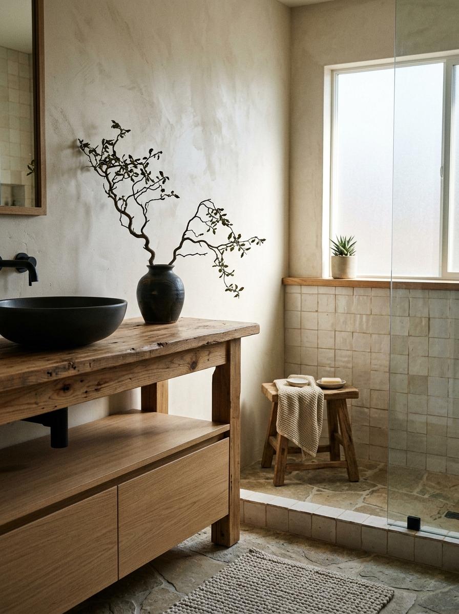 Transformative Elements Of A Stylish Modern Japandi Bathroom