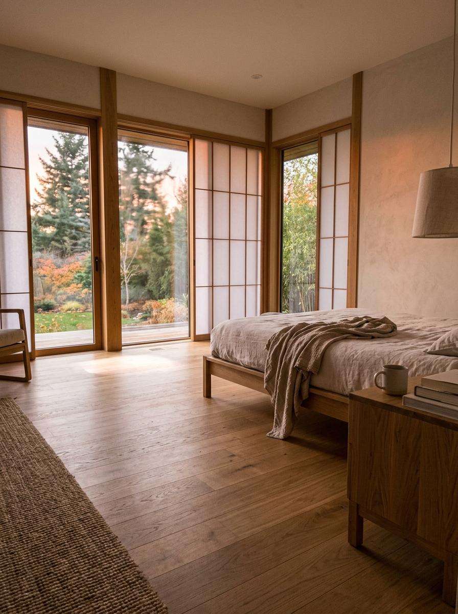 Transformative Luxury In A Spacious Japandi Themed Bedroom