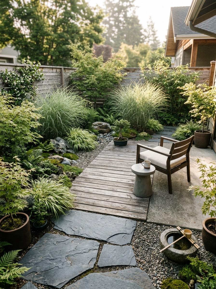 Transforming A Concrete Patio Into A Japandi Garden Retreat