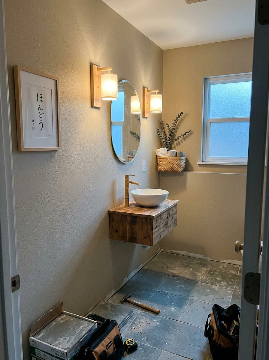 Transforming A Guest Suite With Japandi Bathroom Lighting