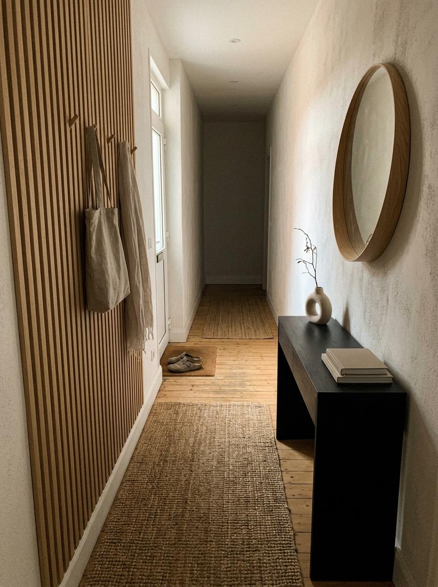 Transforming A Narrow Hallway Into A Japandi Entryway
