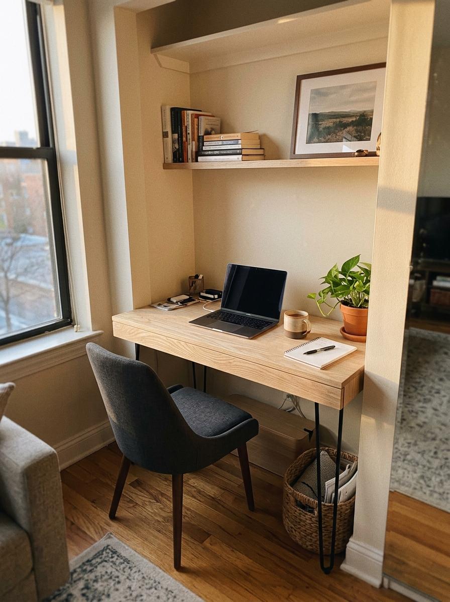 Transforming A Small Nook With A Japandi Office Desk