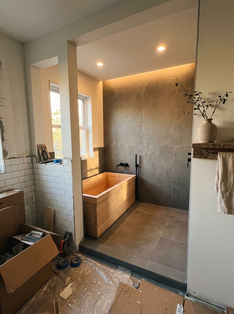 Transforming A Standard Suite Into A Luxury Japandi Bathroom