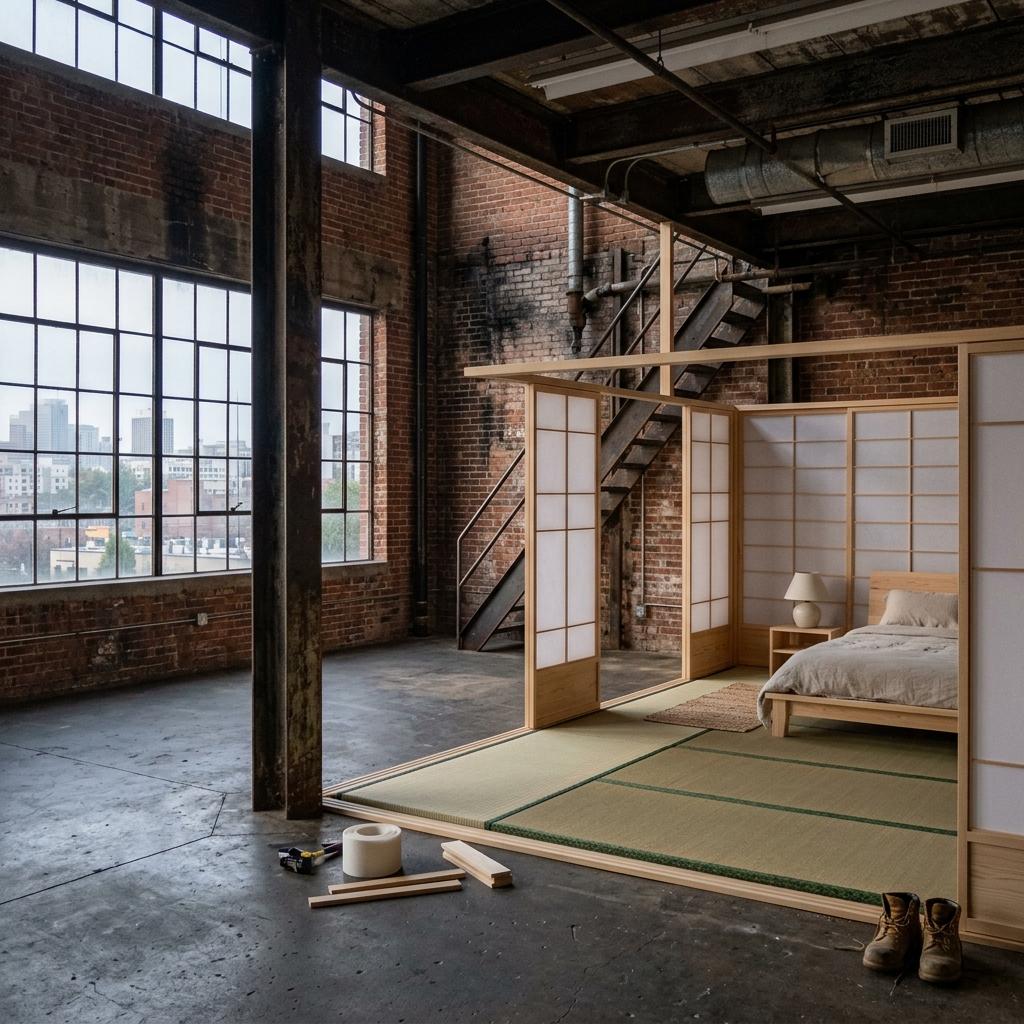 Transforming An Industrial Loft Into A Japandi Haven