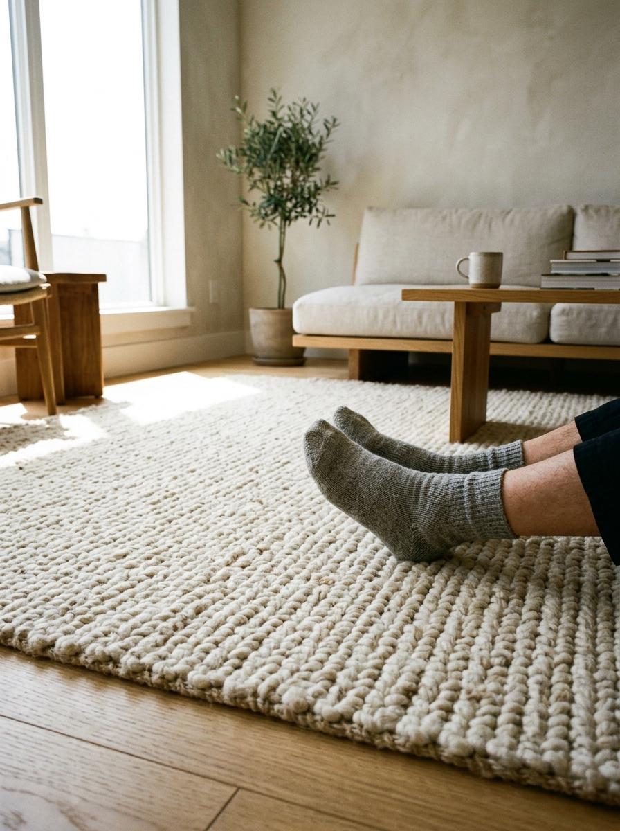 Underfoot Comfort With A Premium Japandi Living Room Rug