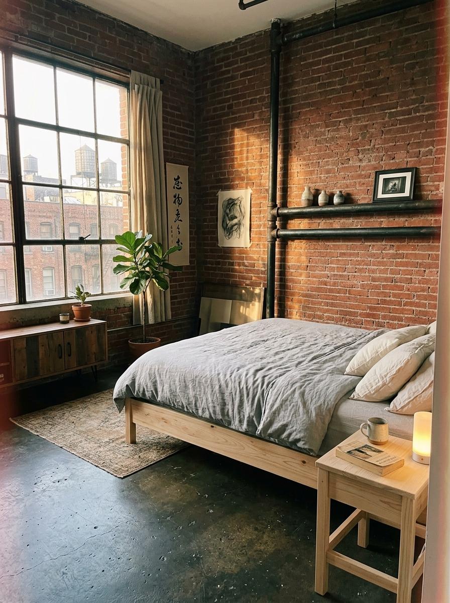 Urban Industrial Living Meets Japandi Bedroom Design
