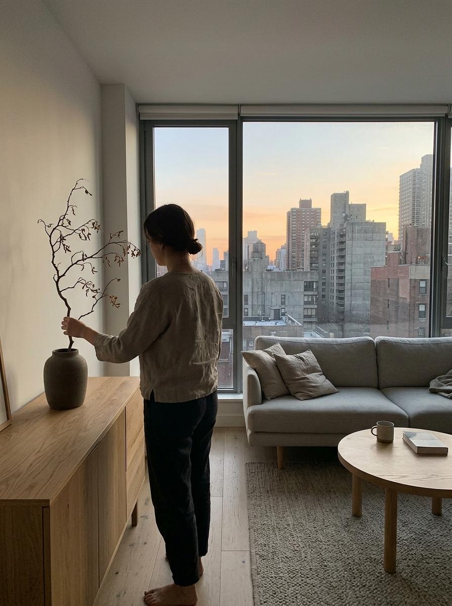 Urban Sanctuary Redefined Through A Simple Japandi Living Room