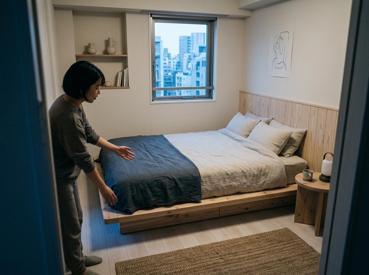 Walk Through A Compact Home With Japandi Small Bedroom Decor