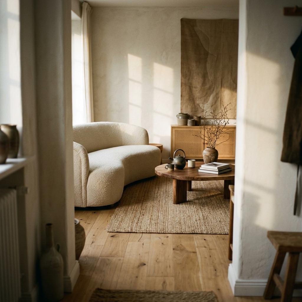 Walk Through A Home Featuring Organic Japandi Living Room Elements