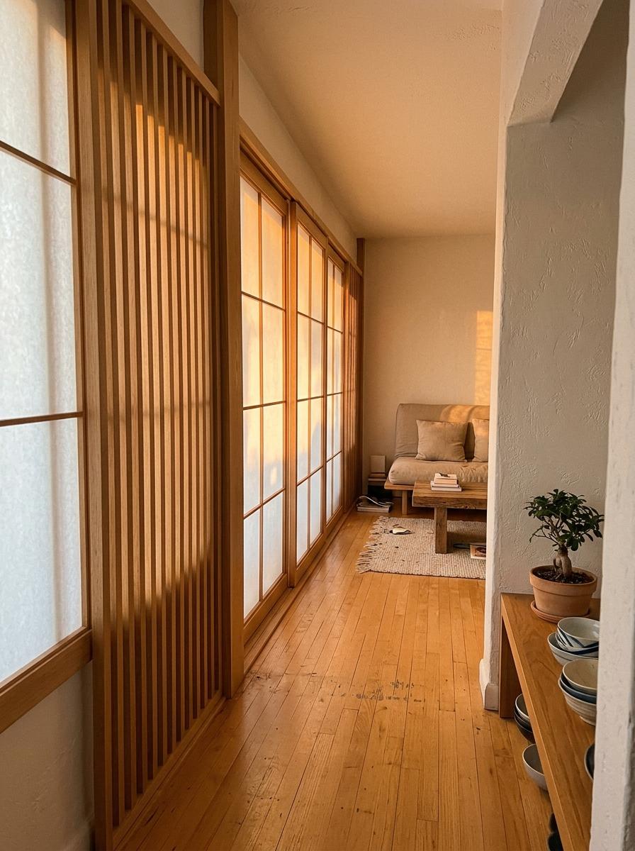 Walk Through A Home With Japandi Light Filtering Solutions