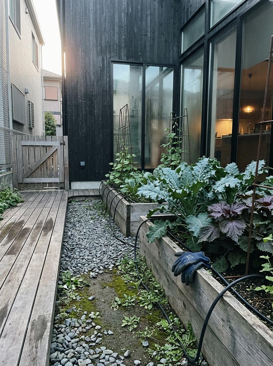 Walk Through A Minimalist Courtyard Japandi Vegetable Garden
