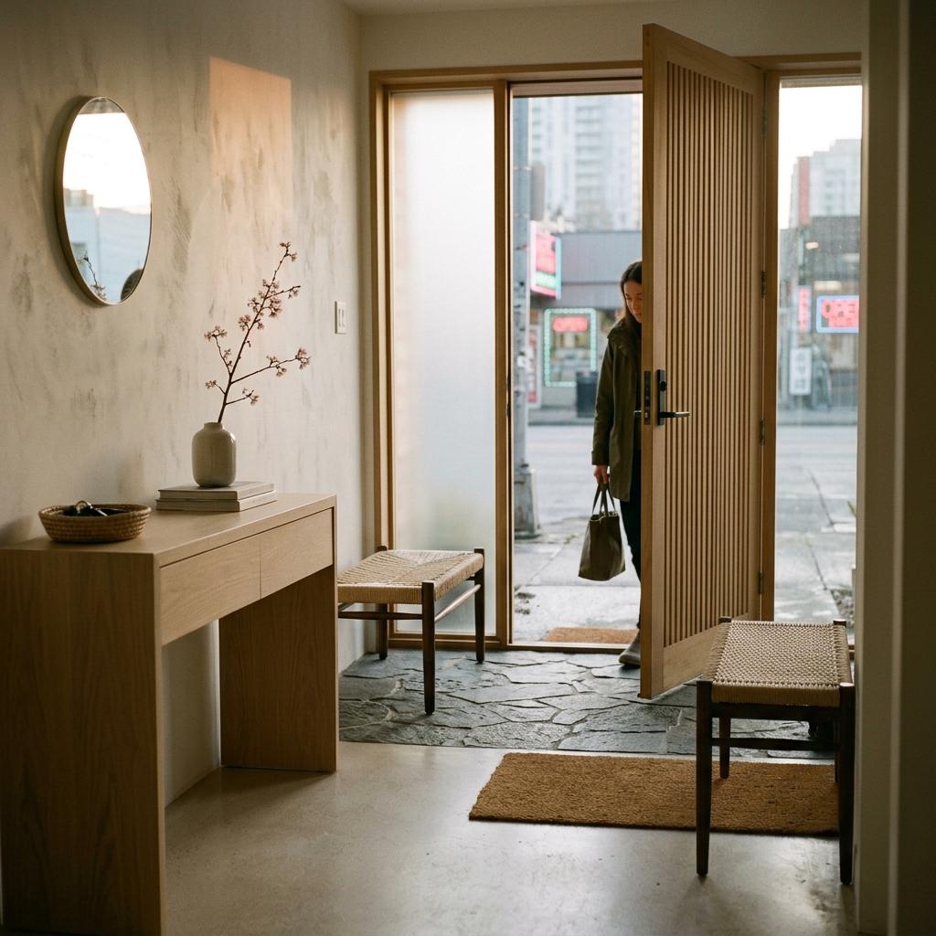 Walk Through A Refined Entrance With Touch Of Japandi Style