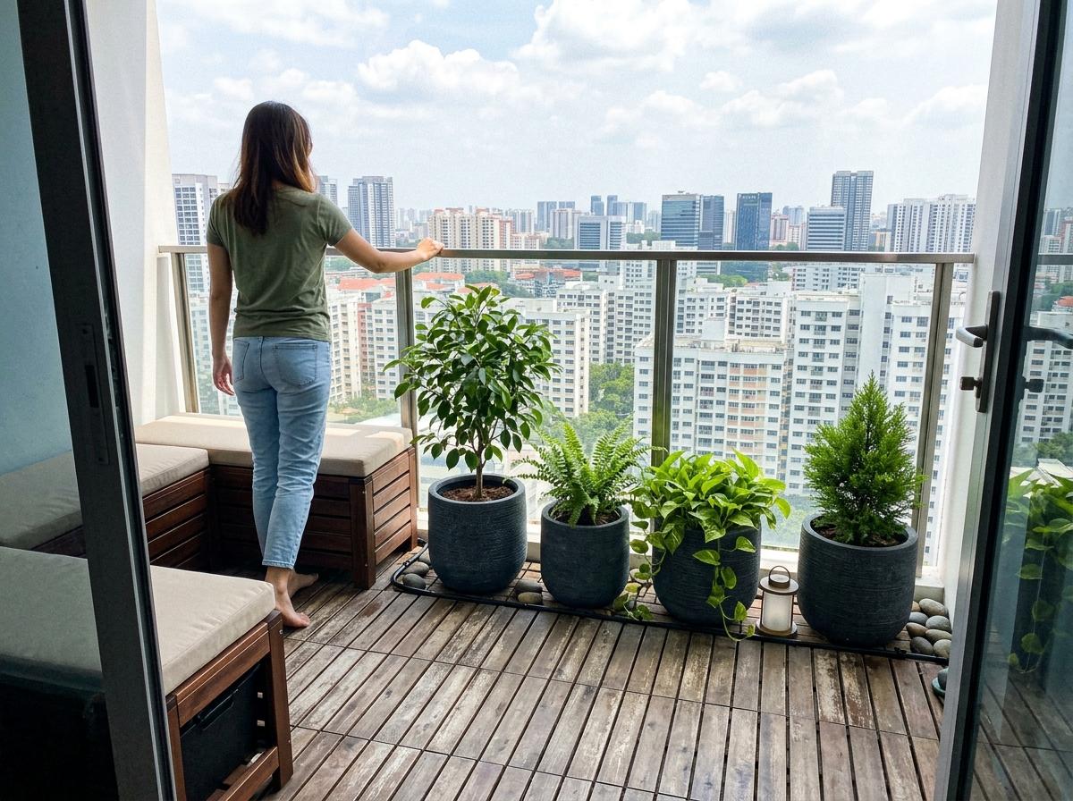 Walk Through A Refreshed Balcony With Japandi Garden Decor