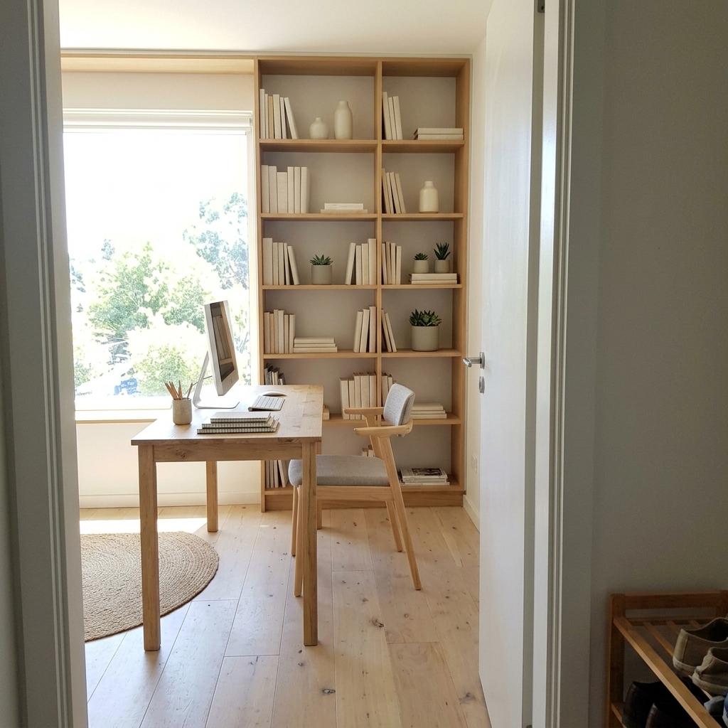 Walk Through A Refreshed Study With Japandi Office Decor