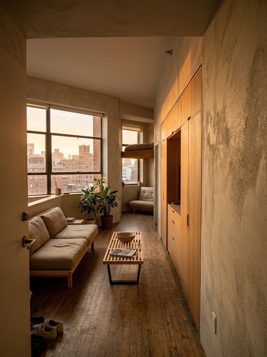 Walk Through A Simple Urban Loft Featuring Japandi Interior Design