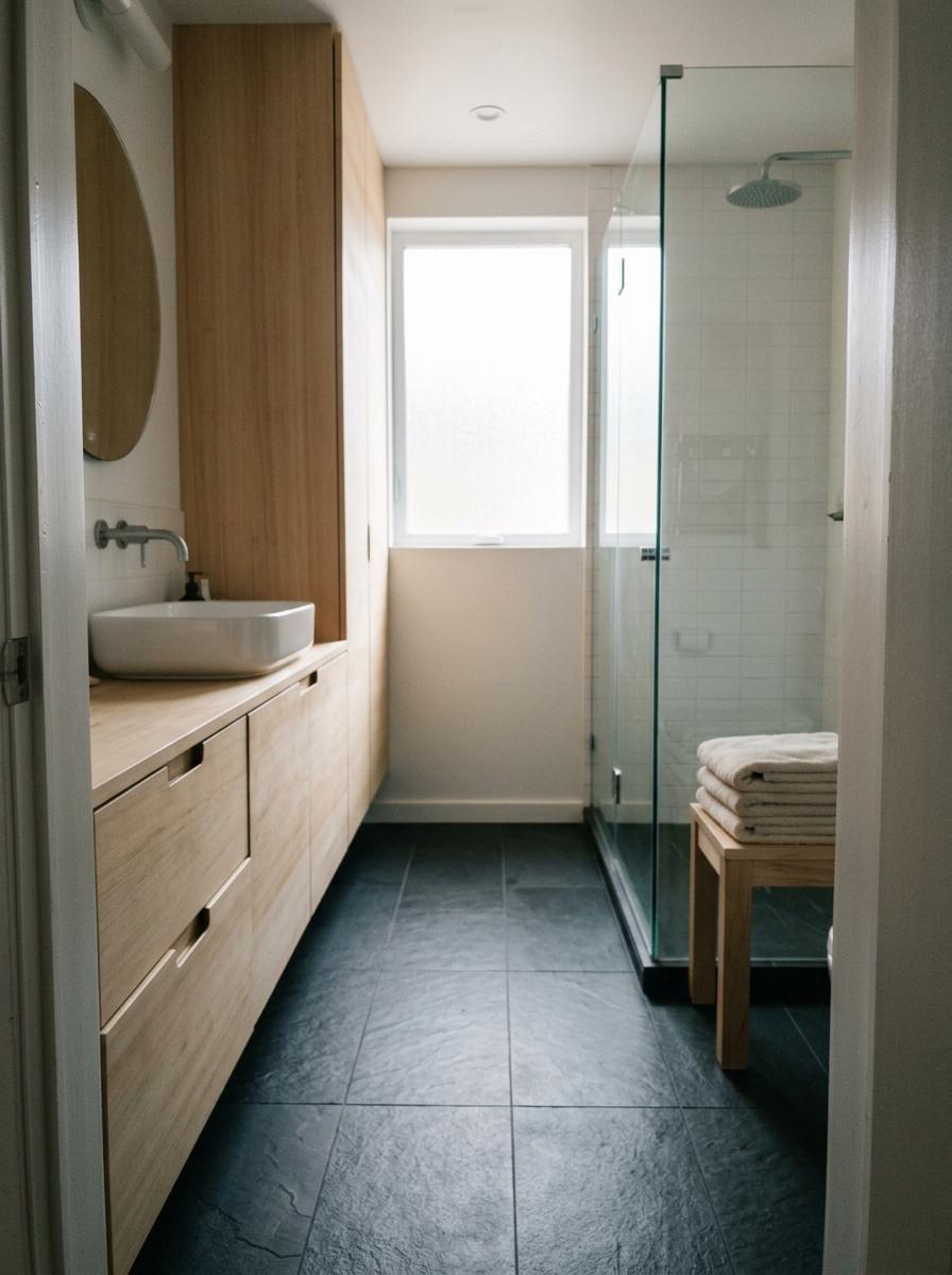 Walk Through This Rejuvenated Small Japandi Bathroom Layout