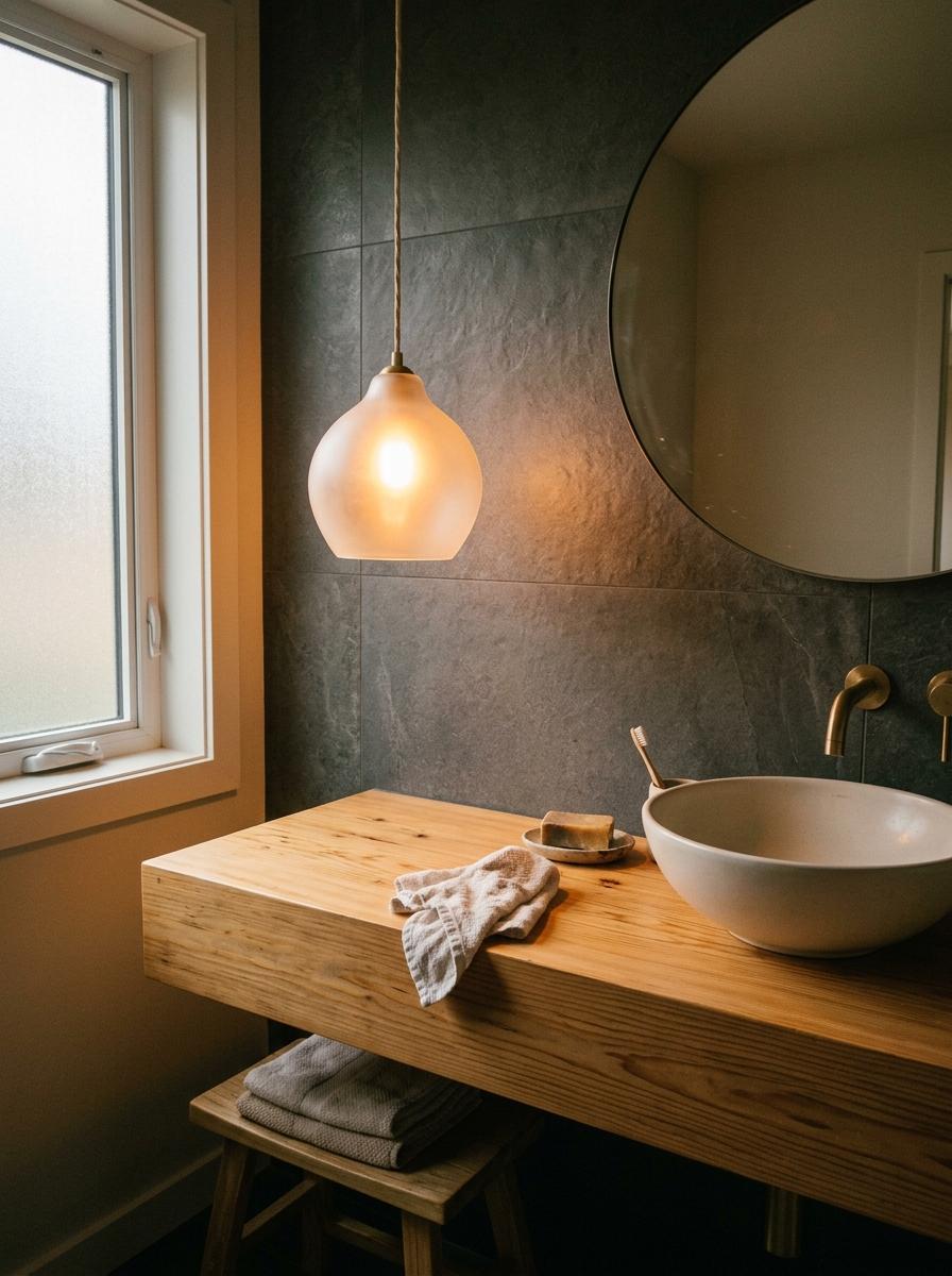 Warm And Welcoming Japandi Bathroom Lighting Solutions