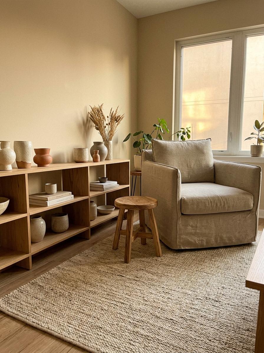 Warm Beige Influences In A Classic Japandi Color Palette