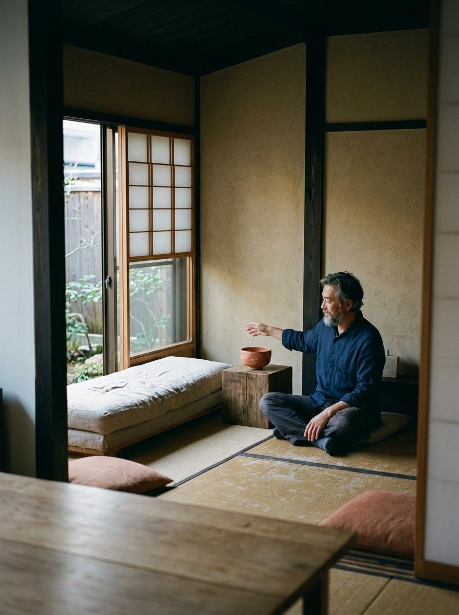 Warm Minimalism Reflected In A Japandi Living Room Color Palette