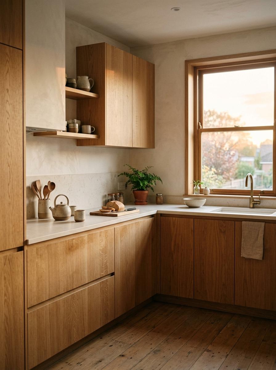 Warm Whites And Soft Wood For A Japandi Kitchen Style