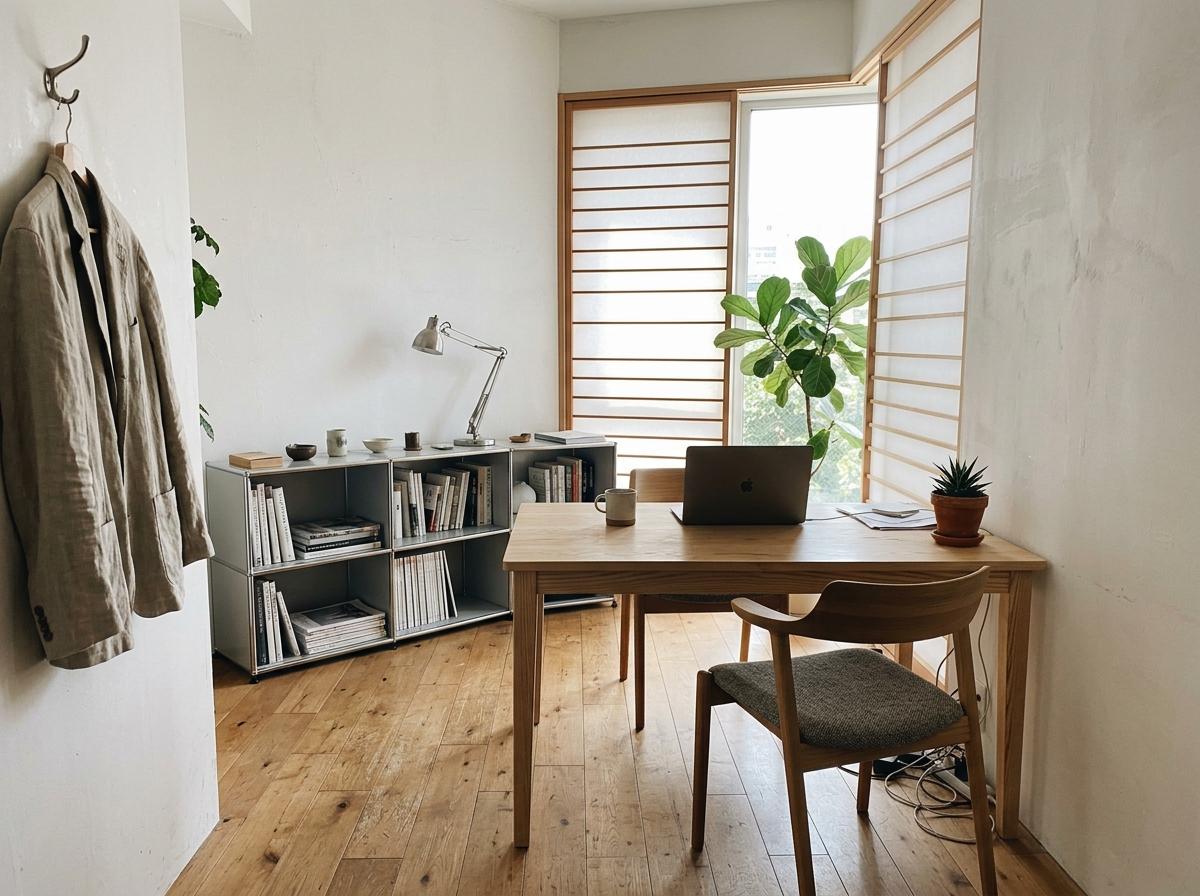 Where Function Meets Form In A Minimalist Japandi Office Design
