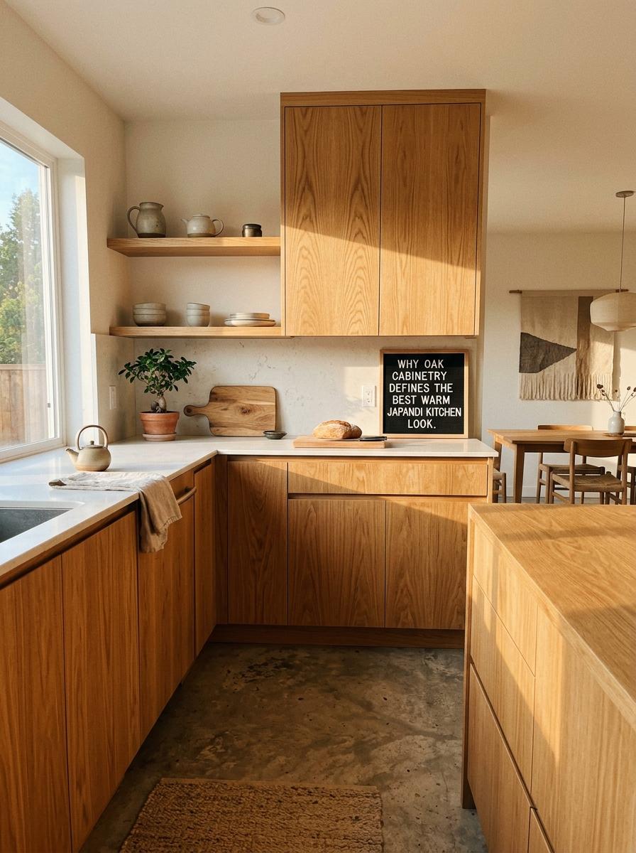 Why Oak Cabinetry Defines The Best Warm Japandi Kitchen Look